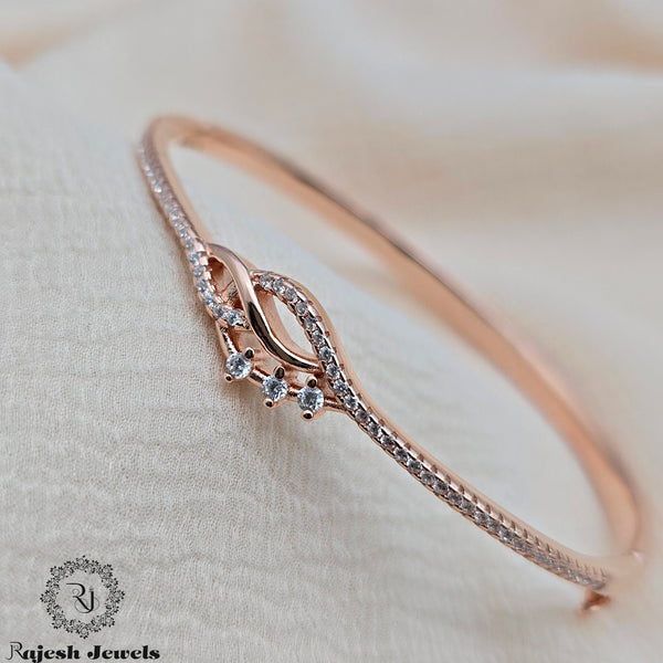 Dainty Cz Rosegold Hand Kada