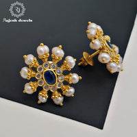 Dazzling Pearl Gold Plated Earrings