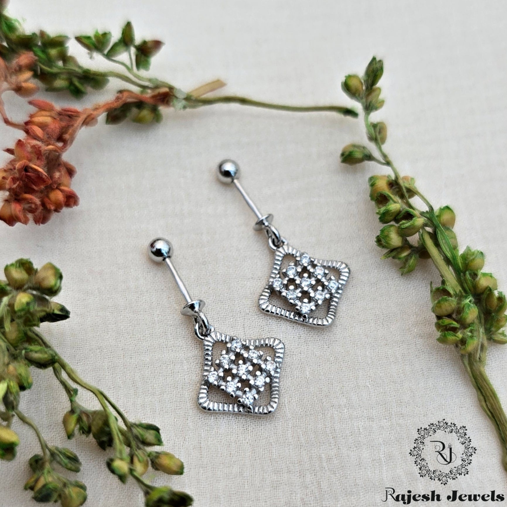 Squared Cz Bugadi Earrings