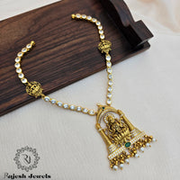 Gopura Lakshmi Silver Gold Plated Necklace
