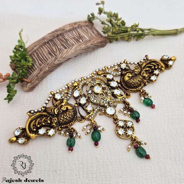 Exceptional Peacock Moissanite Choker Neckpiece