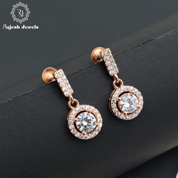 Solitaire Hanging Rosegold Earrings