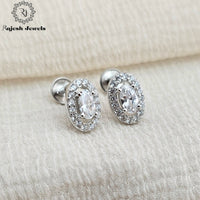 Oval Shaped South Screw Earrings