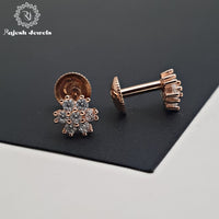 Floral Rosegold Cz South Screw Studs