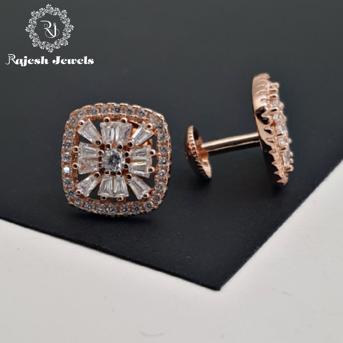 Impressive Cz Rosegold Studs