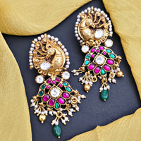 Lavish Motif Moissanite Chandbali Earrings