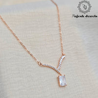 Electrifying Rosegold Cz Neckpiece