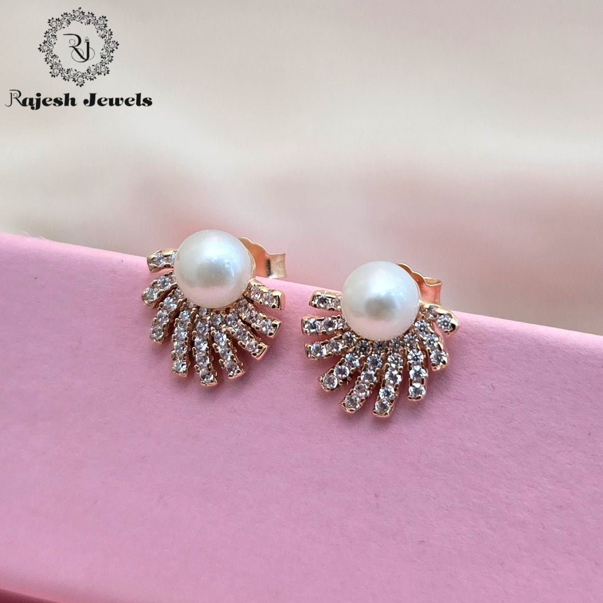 Mesmerizing Cz Pearl Stud Earrings