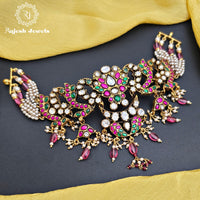 Shimmering Moissanite & Kundan Choker Neckpiece