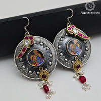 Marvelous Painted Chandbali Earrings