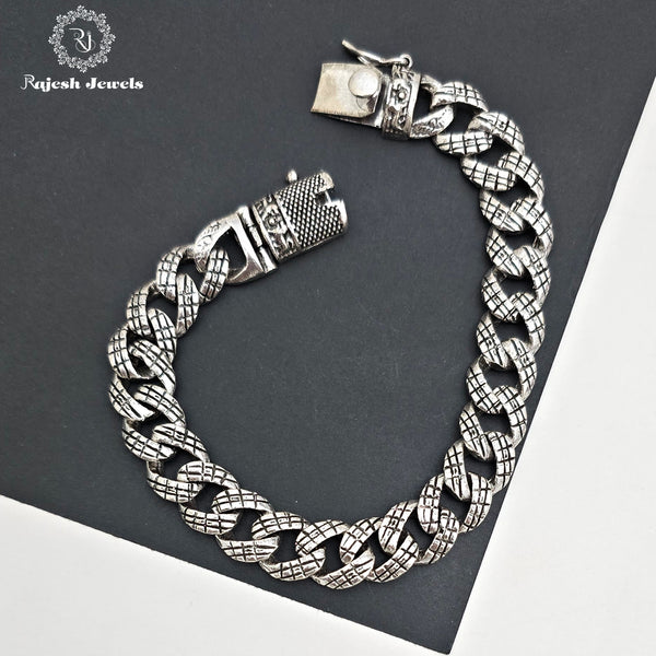 Fascinating Curb Oxidised Men's Bracelet