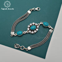 Turquoise Cutstone Bracelet