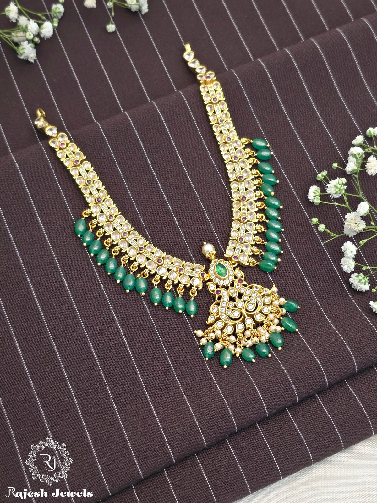 Shimmering Emerald Drop Necklace