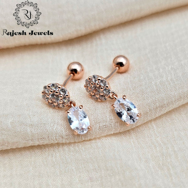 Mesmerizing Cz Hanging 2nd Stud Earrings