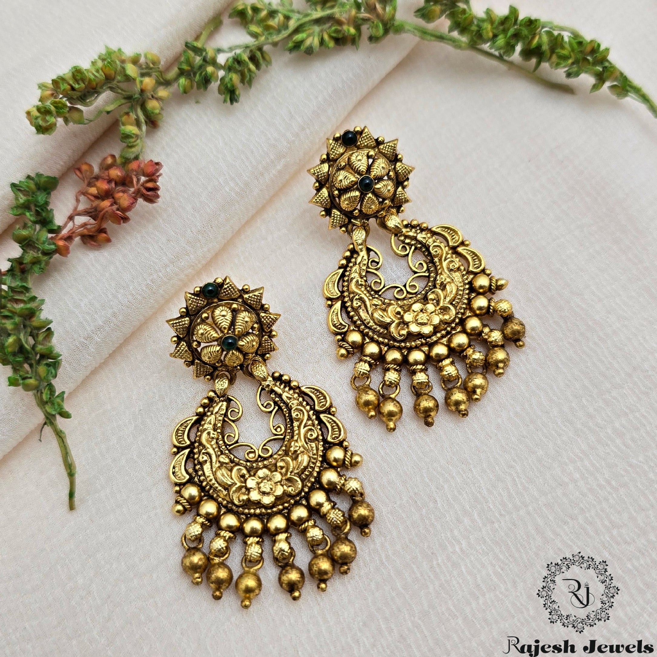 Tremendous Gold Plated Chandbali Earrings