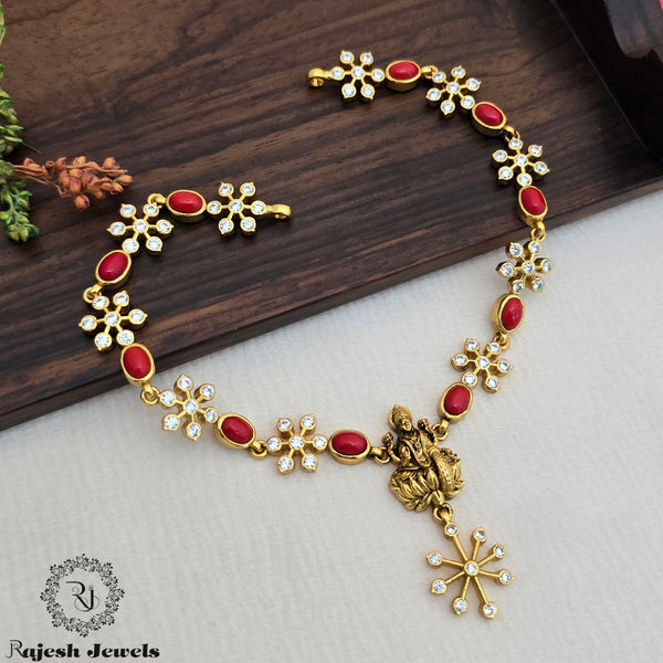 Sparkling Coral Gold Plated Necklace