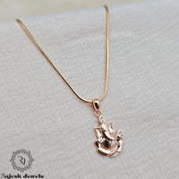 Gajanan Rosegold Cz Pendant & Chain