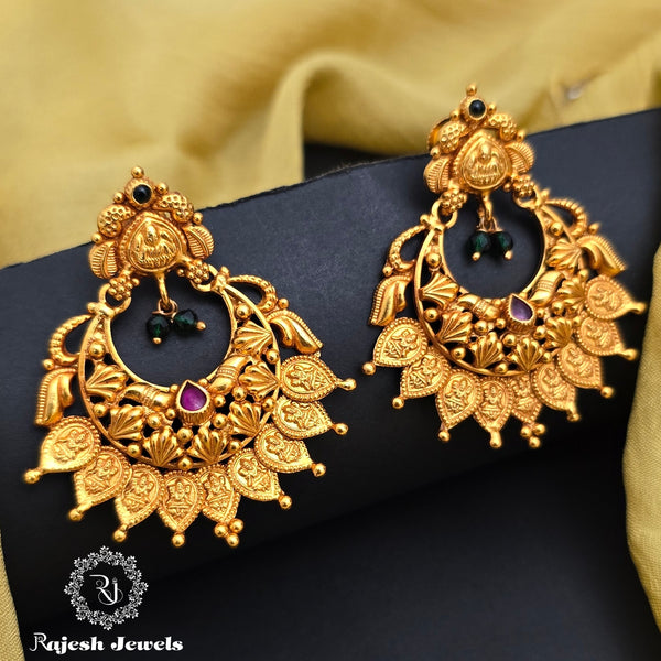 Vibrant Gold Plated Chandbali Earrings