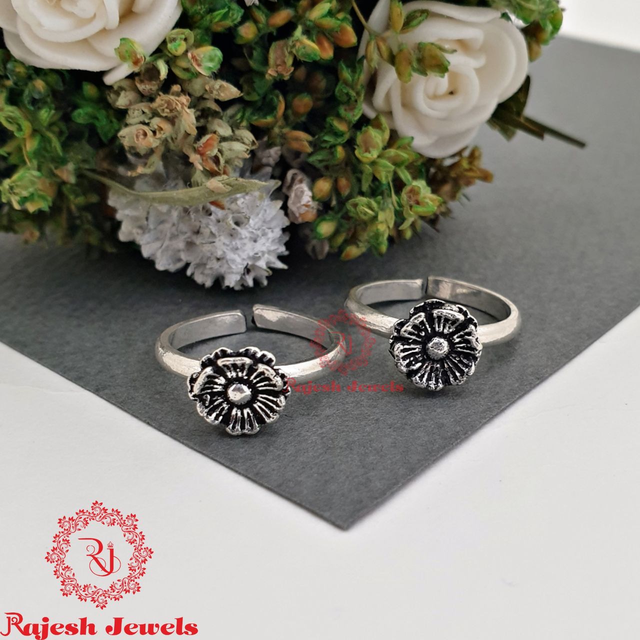 925 Silver Oxidised Toerings 1008