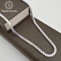 Majestic Box Cut Pure Silver Chain