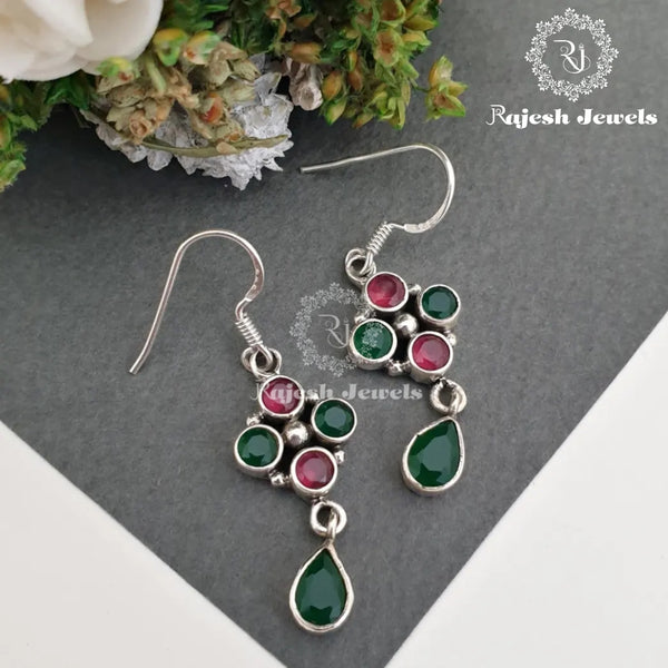 Red & Green Cutstone Earrings