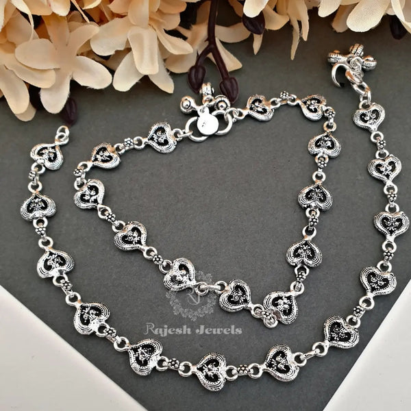 Heart Oxidised Anklet