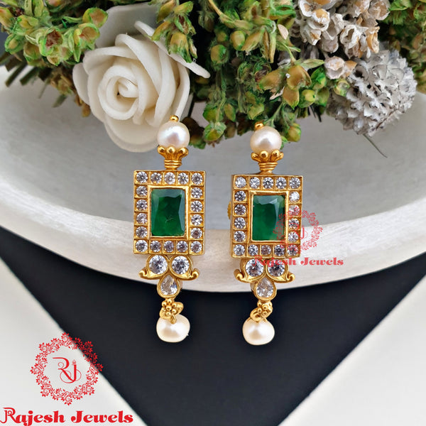 Green Silver Gold Polish Earrings