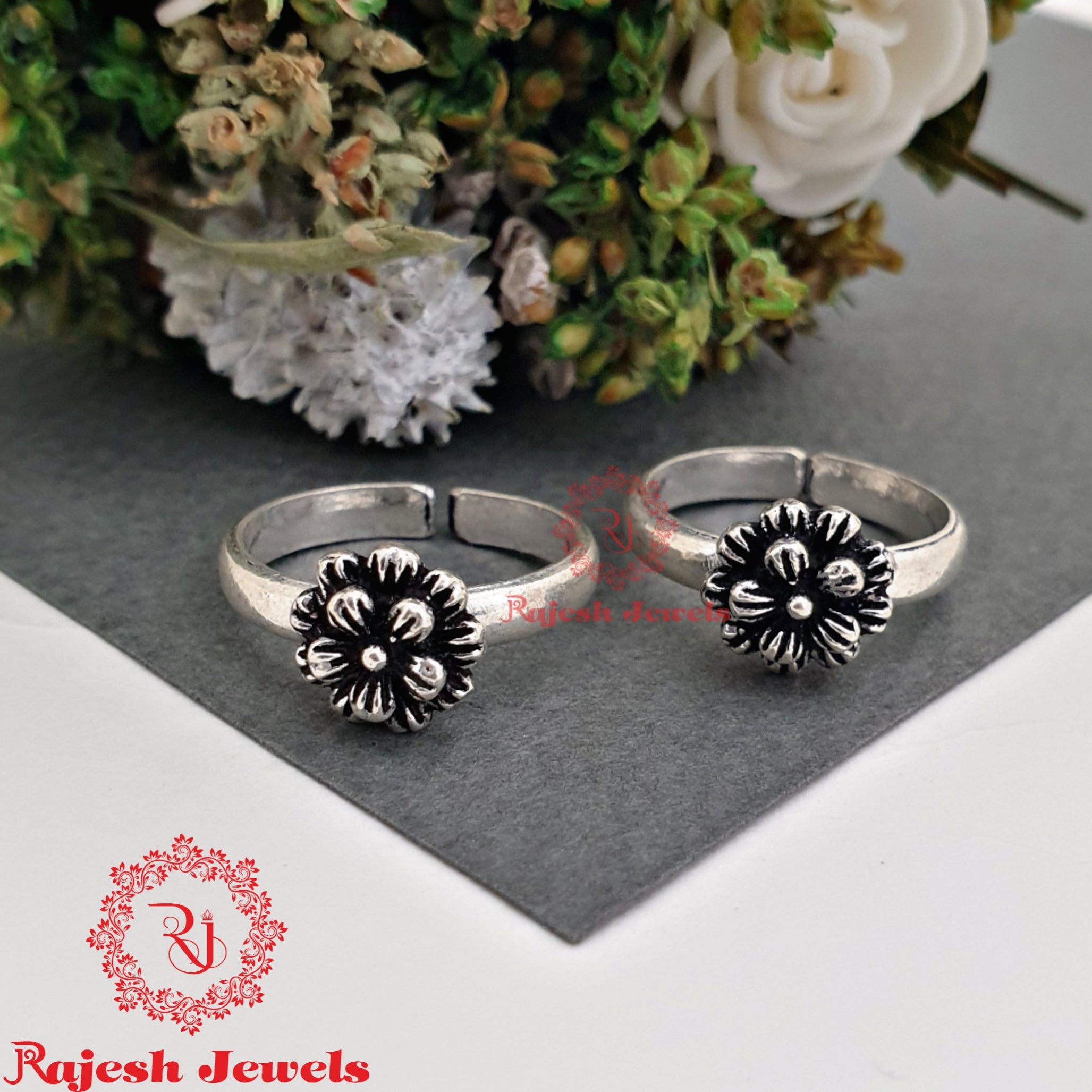 925 Silver Oxidised Toerings 1003
