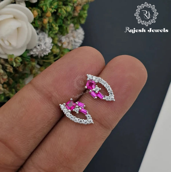 Pink Radiant Cz Earrings