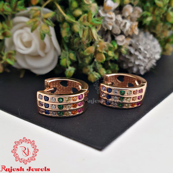 Colourfull Rosegold Hoop Earrings