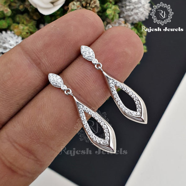 Slender Cz Hanging Earrings