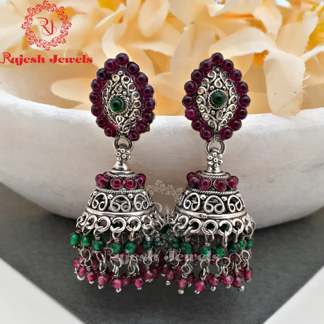 Iconic Red&Green Drop Jumka