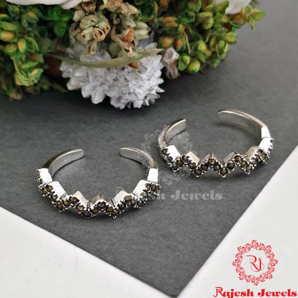 Zig Zag Pure Silver Marcasite Toerings