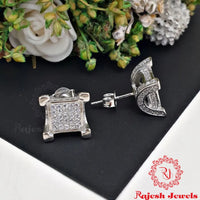 Cuboid Cz Pure Silver Studs