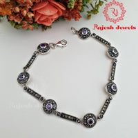 Elegant Amethyst Marcasite Bracelet