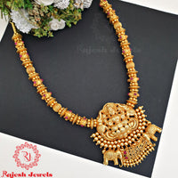 Gaja Lakshmi Pure Silver Necklace