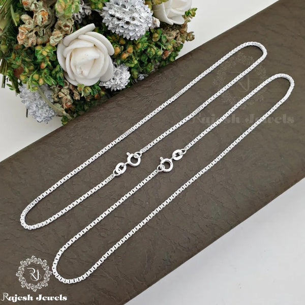 Sleek Pure Silver Thin Anklet