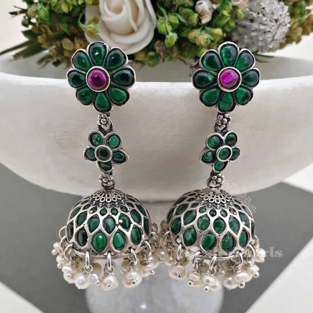 Floral Green Jumka