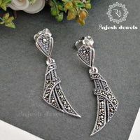 Exotic Pure Silver Marcasite Earrings