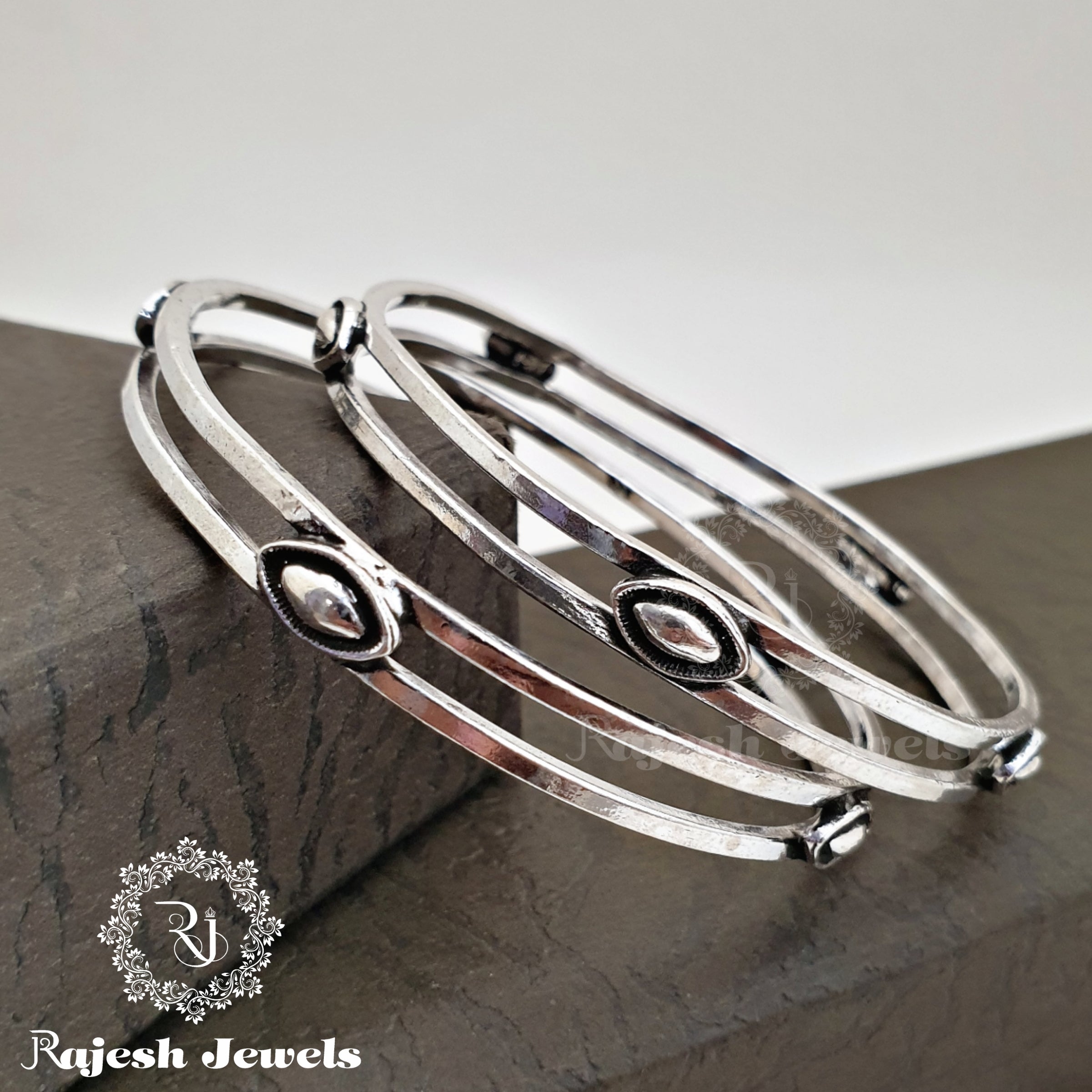 Appealing Pure Silver Oxidised Bangles