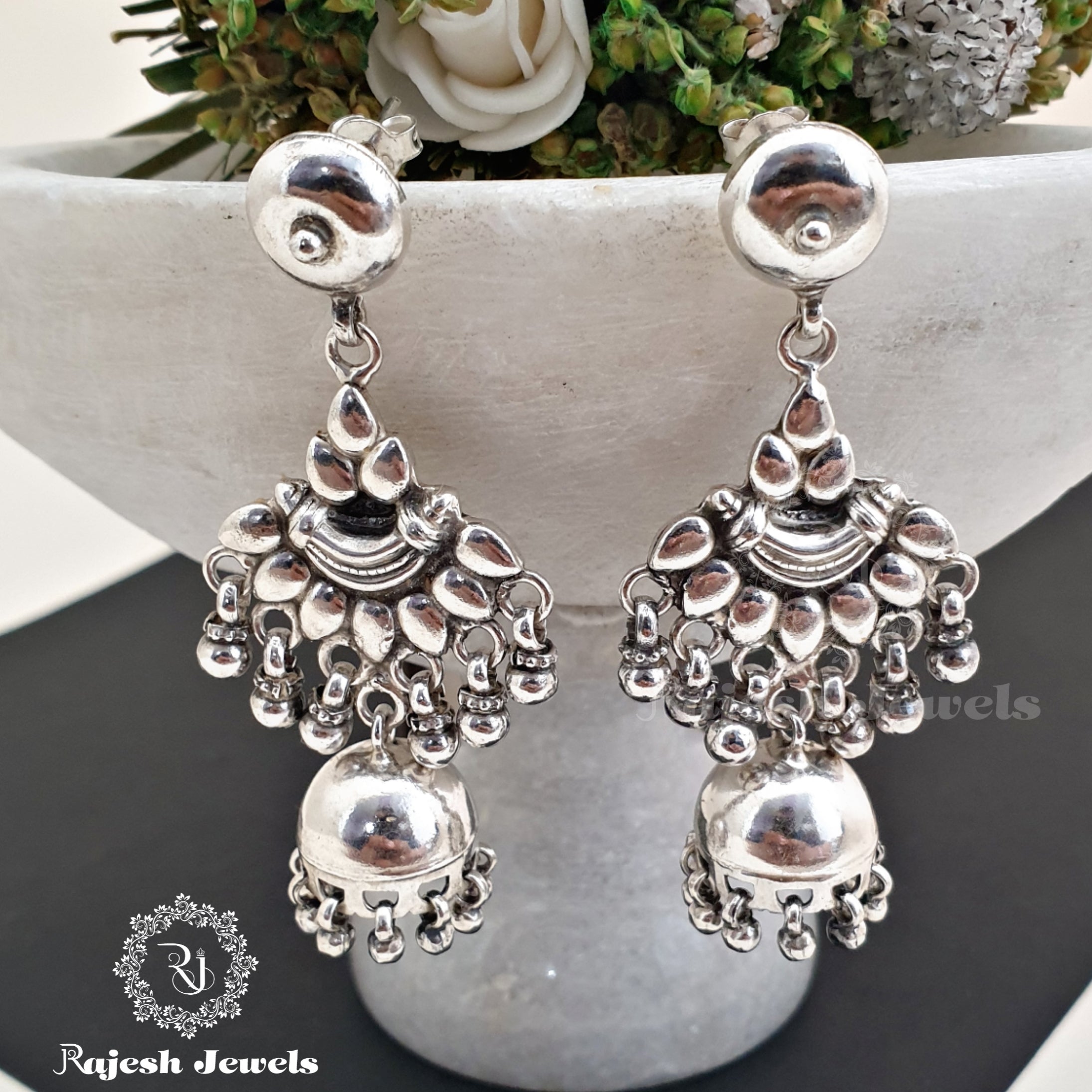 Beautiful Oxidised Jumka