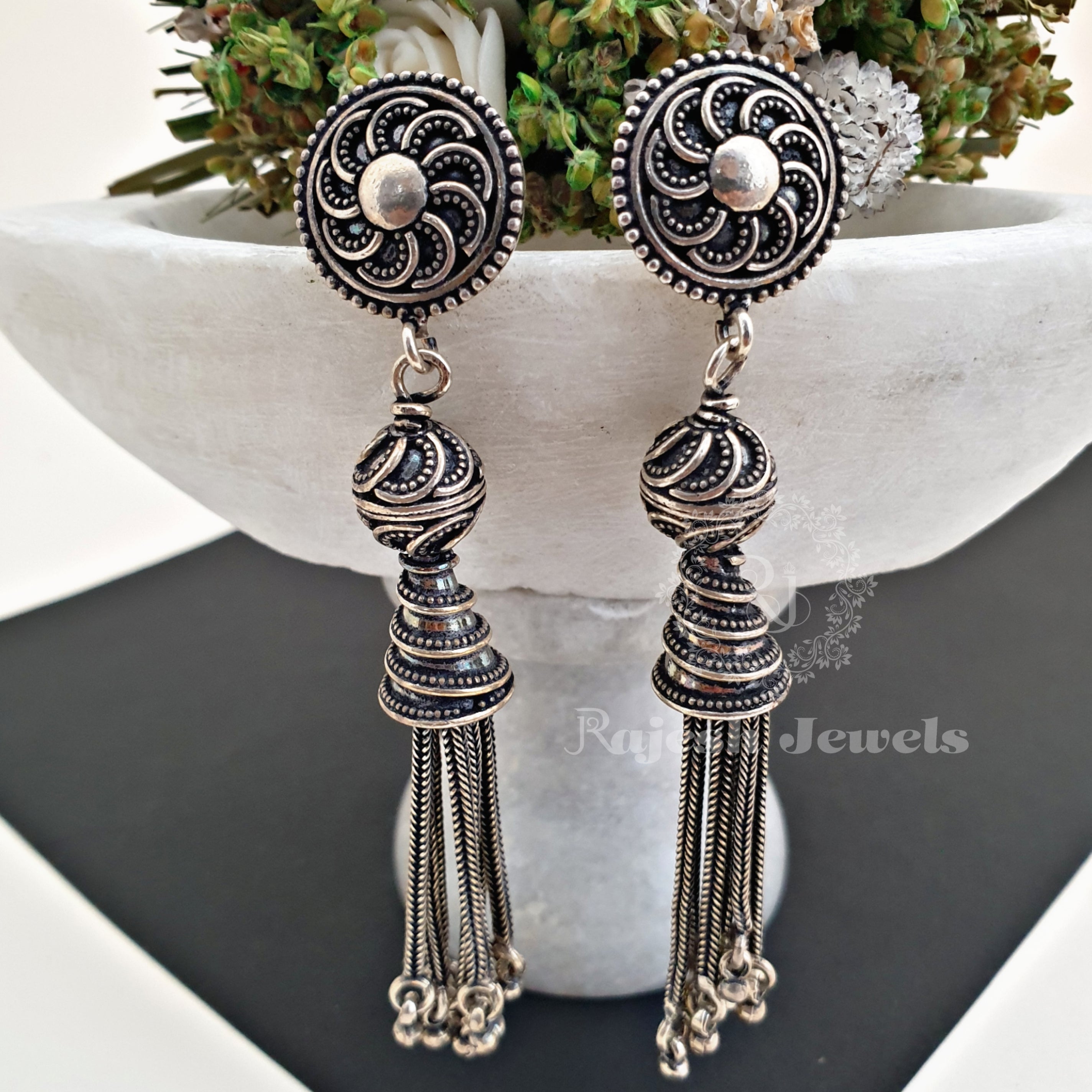 Super Lengthy Oxidised Earrings