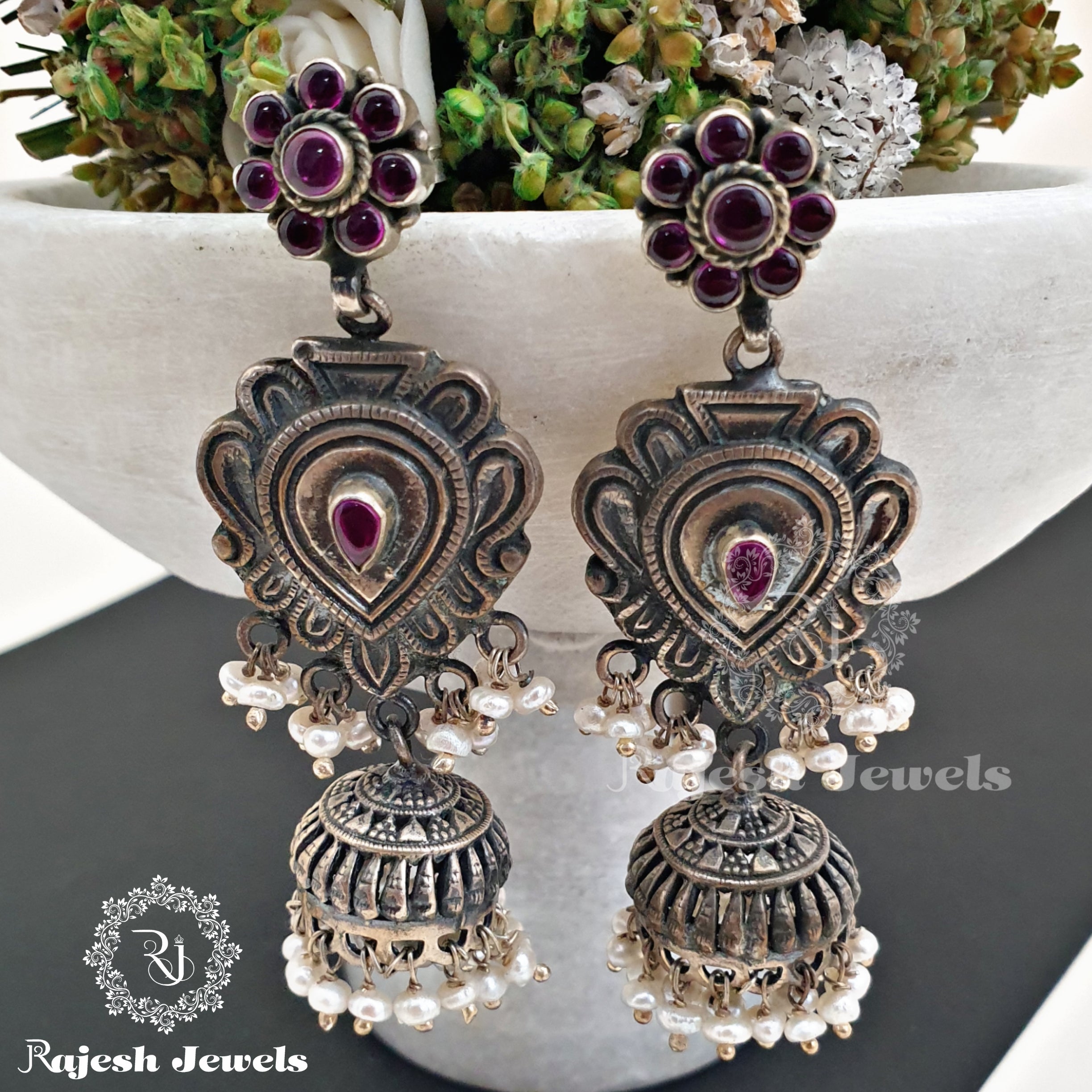 Pleasant Oxidised Jumka