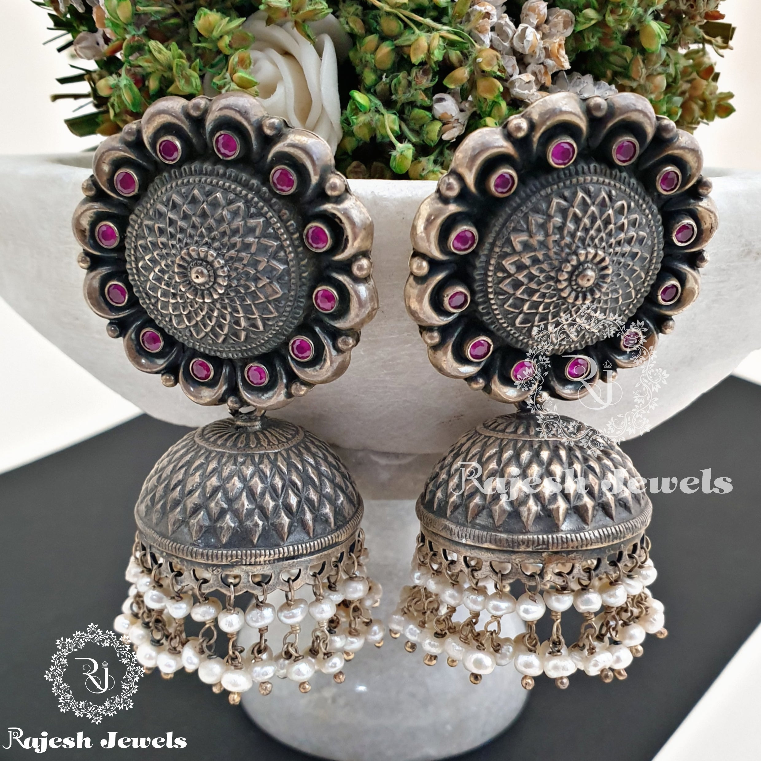 Beautiful Oxidised Jumka