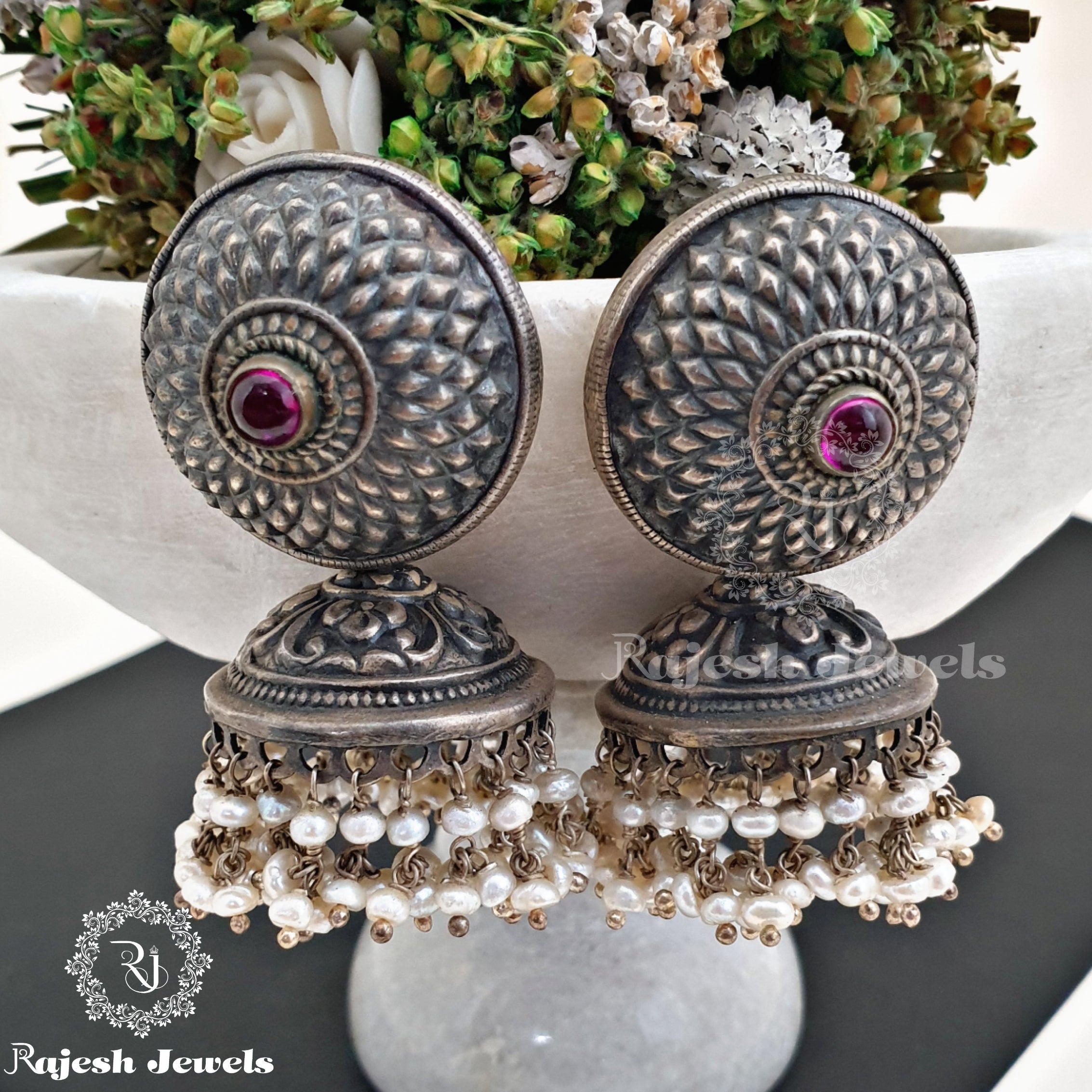 Magnificent Oxidised Jumka