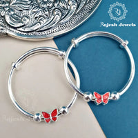 Cute Butterfly Silver Baby Kada