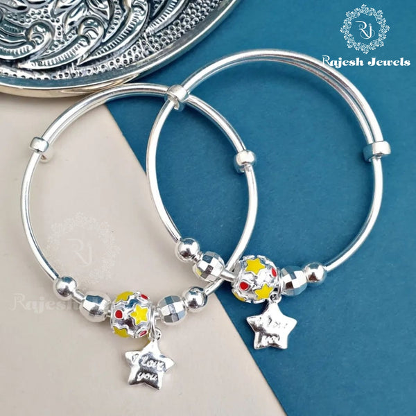 Colourful Star Silver Baby Kada