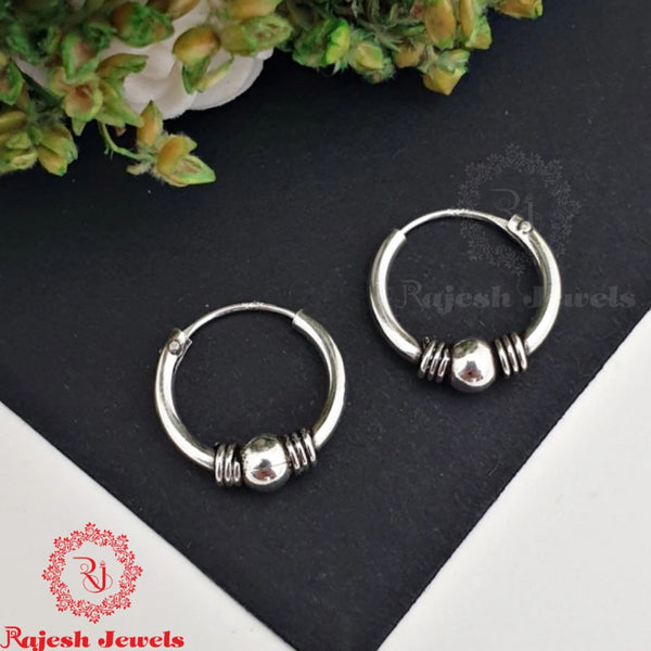 Oxidised Balled Bali Earrings