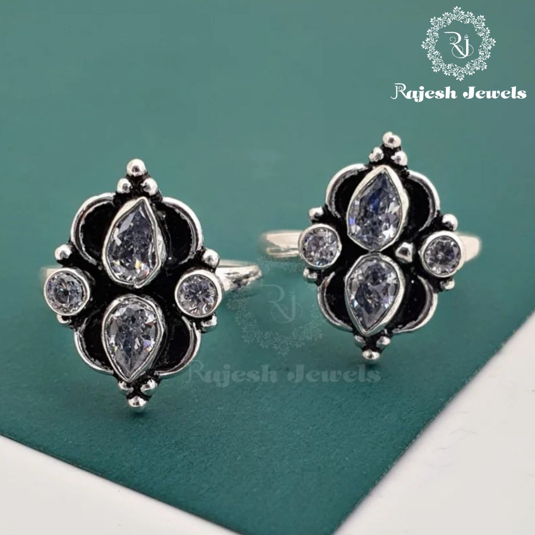 Sparkling Oxidised Silver Toering