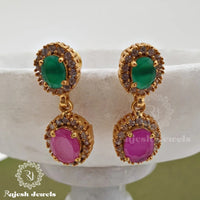 Red & Green Stoned Earrings